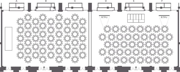 1/2使用時のレイアウト図