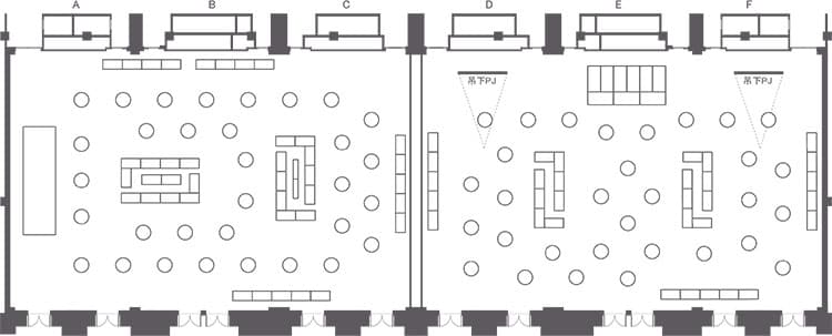 1/2使用時のレイアウト図