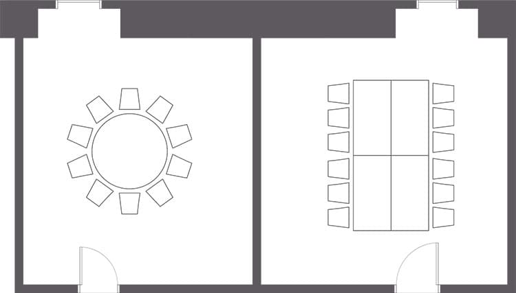 Layout map:Divided roundtable and enclosure