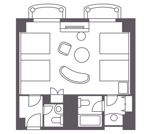 Floor plan:Nikko Deluxe Family Room