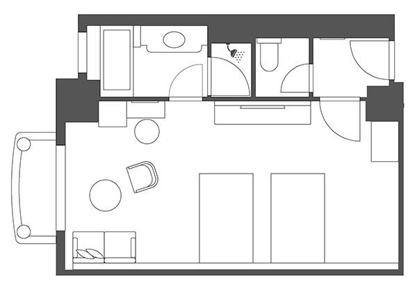 Floor plan:Rainbow Deluxe Room
